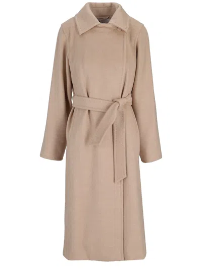 Max Mara Beige Trench Coat In Brown