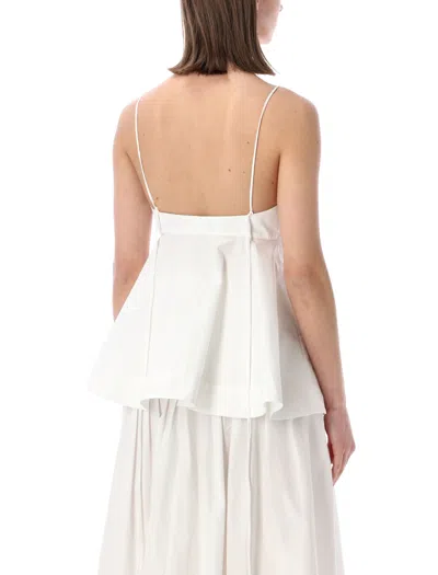Rohe Structured White Peplum Bustier Top In White