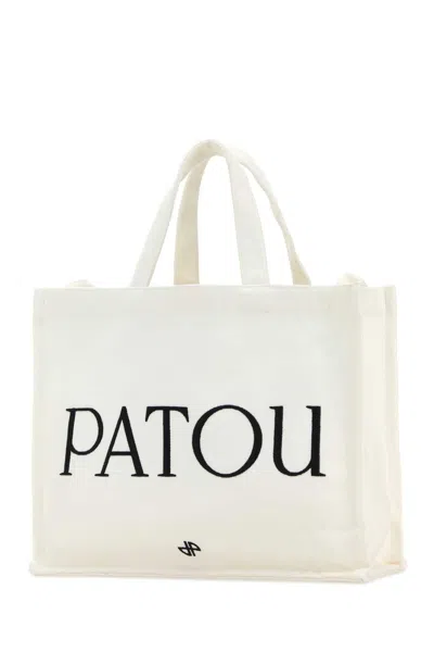 Patou -inspired Cotton Mini Bag With Decorative Trim In White