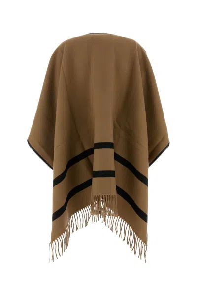 Max Mara Biscuit Wool Aris Cape In Brown