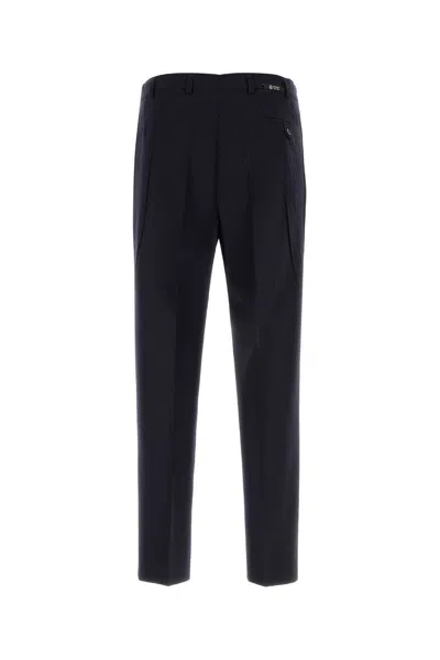Prada Midnight Blue Wool Pant In Black