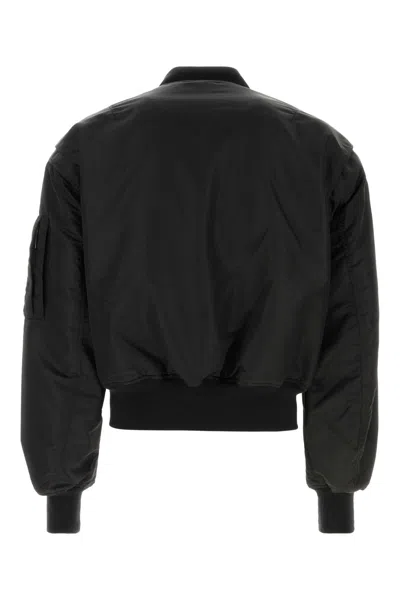 Entire Studios Black Nylon Bomber Jacket In Black