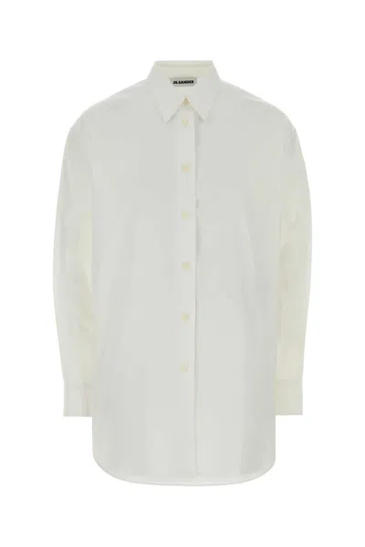 Jil Sander Cotton Muslin Button-front Shirt In White