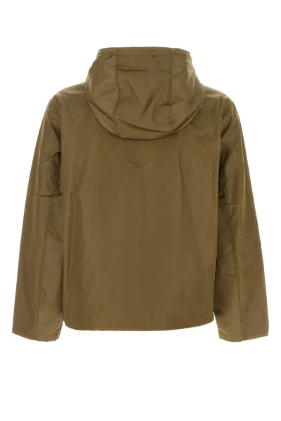 Prada Mud Re-nylon Jacket In Brown