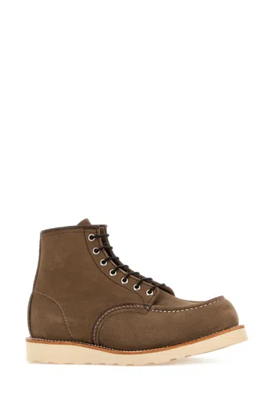 Red Wing Olive Mohave Classic Moc Leather Ankle Boots In Brown