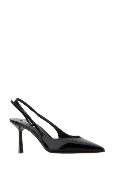 Prada Black Leather Pumps In Black