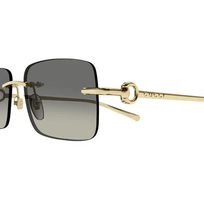 Gucci Rectangle-frame Gradient Sunglasses In Gold