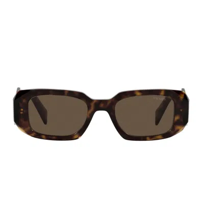 Prada Rectangular Sunglasses In Brown