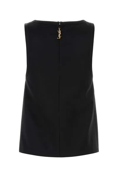 Saint Laurent Top Tailleur Avec Pe In Black