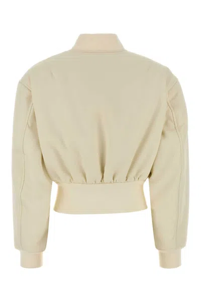 Balenciaga Cropped Bomber Jacket In Technical Faille In Neutral