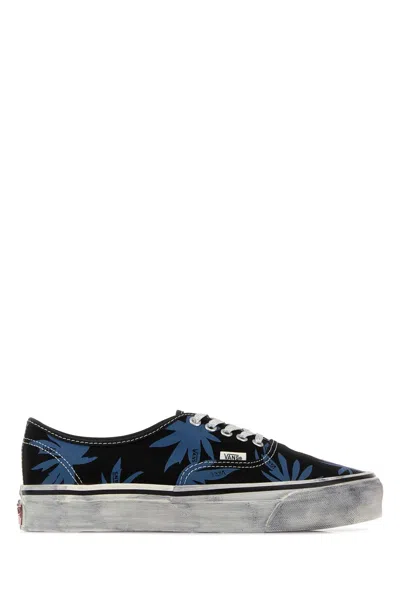 Vans Printed Canvas Authentic Sneakers In Blue