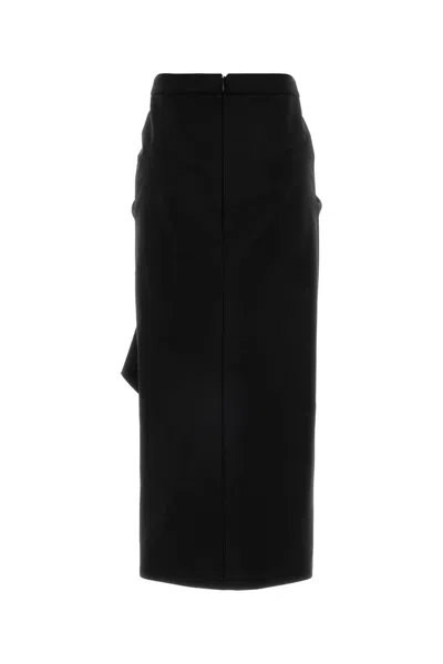 Givenchy Black Wool Blend Skirt In Black