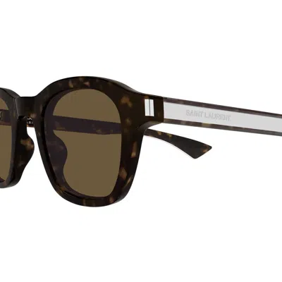 Saint Laurent Round-frame Sunglasses In Brown