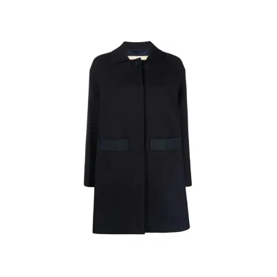 Herno Long-sleeve High-low Coat In Black