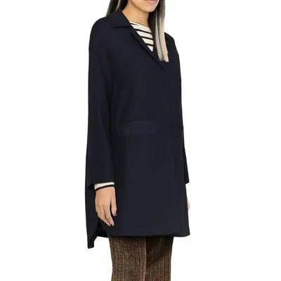 Herno Long-sleeve High-low Coat In Black