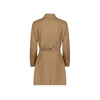 Herno Belted Single Breasted Coat In Brown