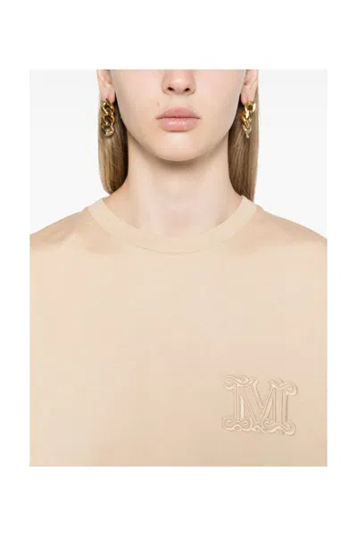 Max Mara Tshirt Short Sleeves Brown In Neutral