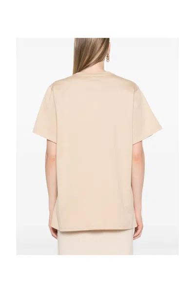Max Mara Tshirt Short Sleeves Brown In Neutral