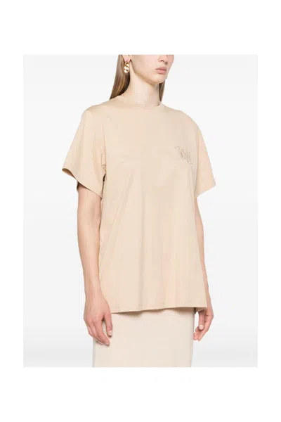 Max Mara Tshirt Short Sleeves Brown In Neutral