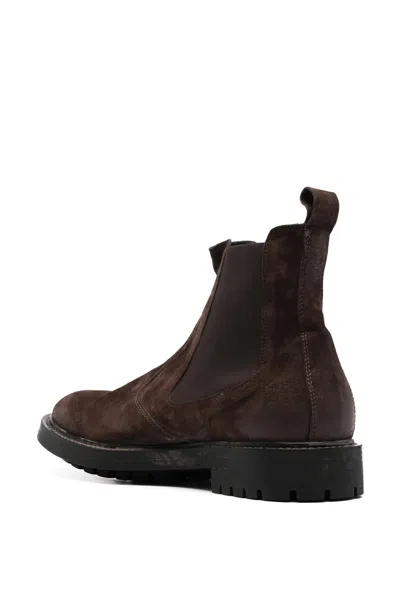 Moma Brown Leather Boots In Brown