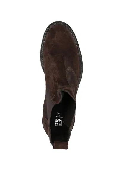 Moma Brown Leather Boots In Brown