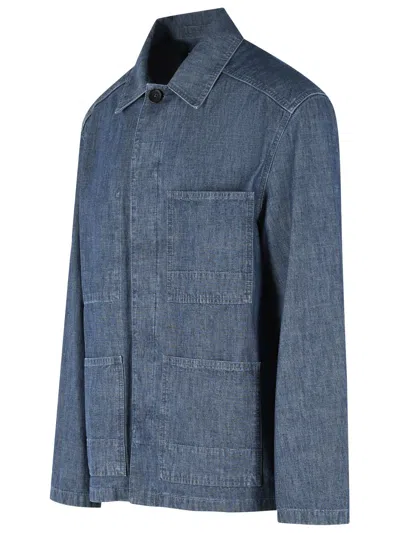 Jil Sander Structured Minimalist Jacket With Classic Collar In Blue