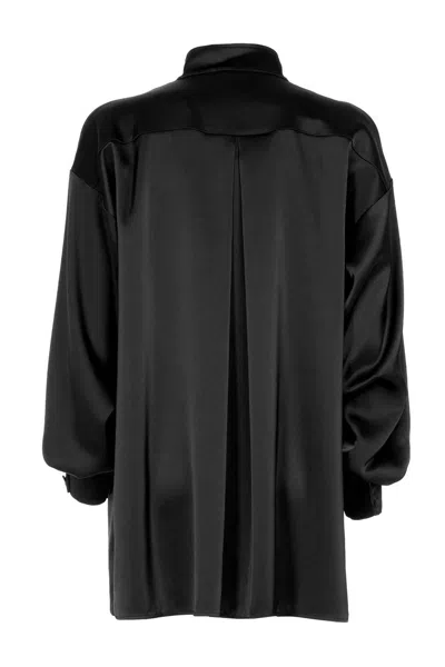 Les Filles D'eva Black Silk Blouse In Black