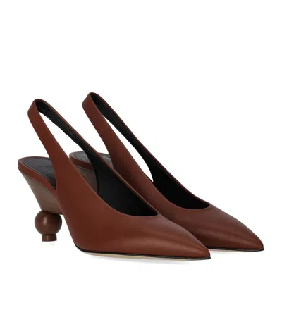 Max Mara Weekend Arito Brown Slingback Pump In Multi