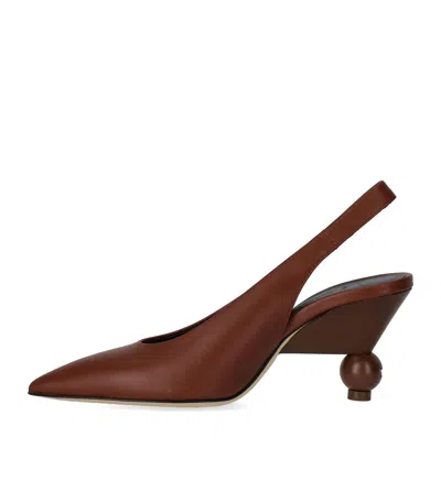 Max Mara Weekend Arito Brown Slingback Pump In Multi