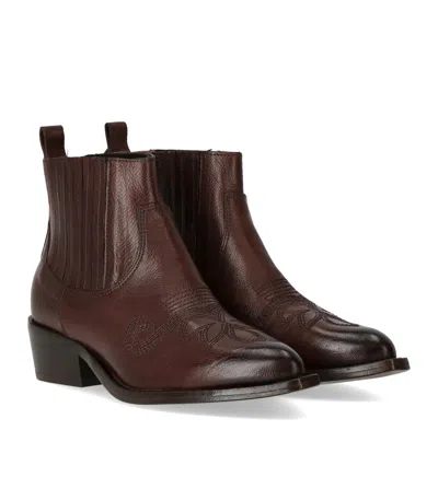Duccio Del Duca Ebony Texan Ankle Boot In Multi