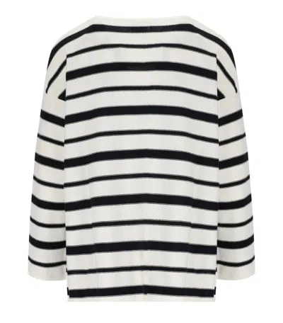 Mm Max Mara Locusta White And Blue Pullover In White
