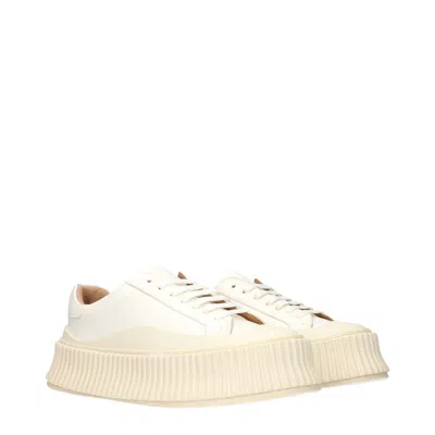 Jil Sander Leather Platform Sneaker In White