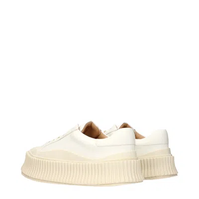 Jil Sander Leather Platform Sneaker In White