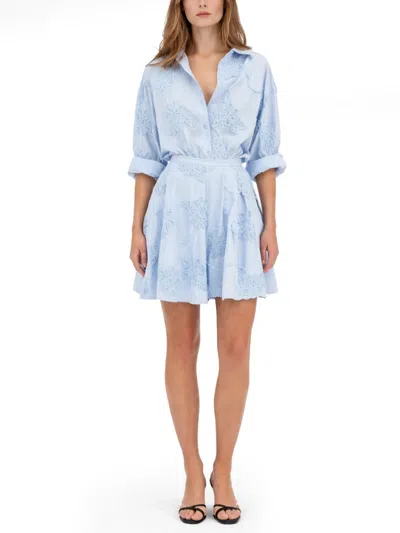 Rotate Birger Christensen Camicia Oversize Con Dettoglio Floreale In Blue
