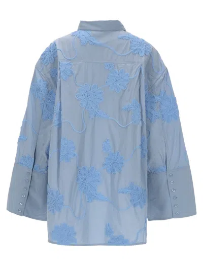 Rotate Birger Christensen Camicia Oversize Con Dettoglio Floreale In Blue