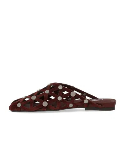 Ash Bone Burgundy Flat Mule In Burgundy