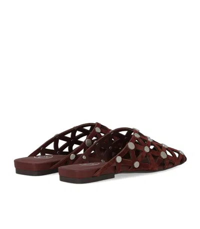 Ash Bone Burgundy Flat Mule In Burgundy