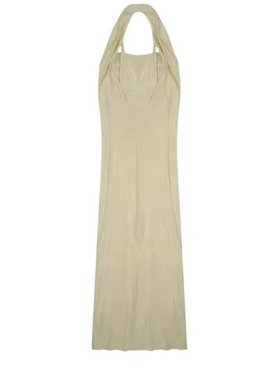 Alysi Flowing Silhouette Halter Neckline Dress In Yellow