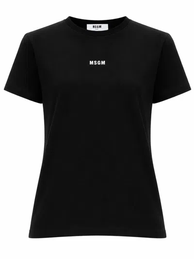 Msgm T Shirt Con Micro Logo In Black