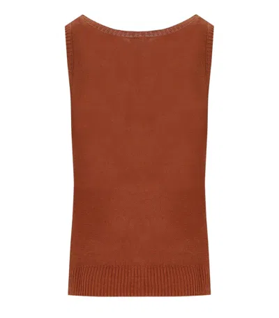 Mm Max Mara Brava Rust Red Top In Brown