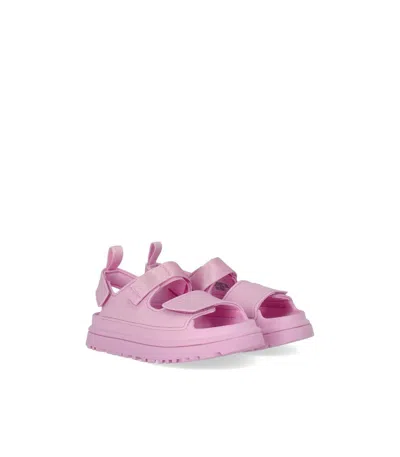 Ugg Sandals Open Toe Platform Sole Pull Tab In Pink