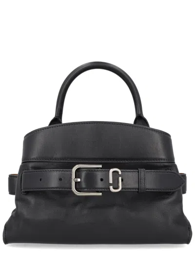 Marc Jacobs The Satchel Dakota Small Black Handbag With Logo Embossed On The Back And Belt Closure In Leather Wo In Black