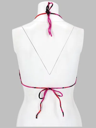 Pucci Vibrant Abstract Print Triangle Bikini In Pink