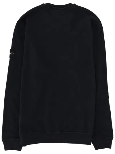 Stone Island Kids Mini Ribbed Neckline Sweatshirt For Boys In Blue