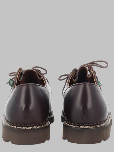 Paraboot Stringata Michael Smooth Polished Shoes In Brown