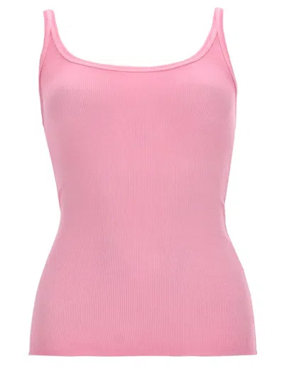 Msgm Tank Top In Viscosa In Pink