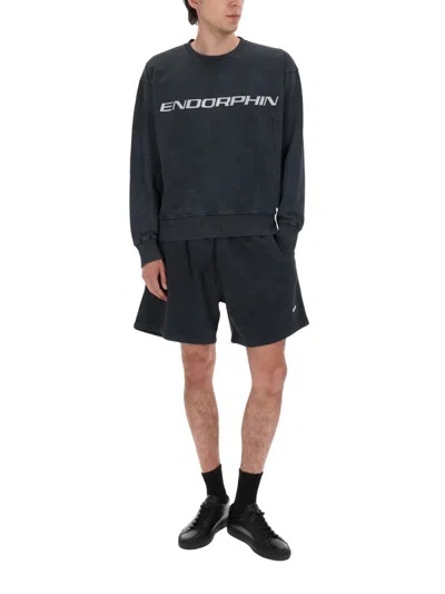 Msgm Crew Neck Long Sleeve Printed Sweatshirt In Black