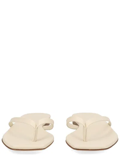 Aeyde Ivory Nappa Leather Cross Breed Lamb Leather Flats In Nude