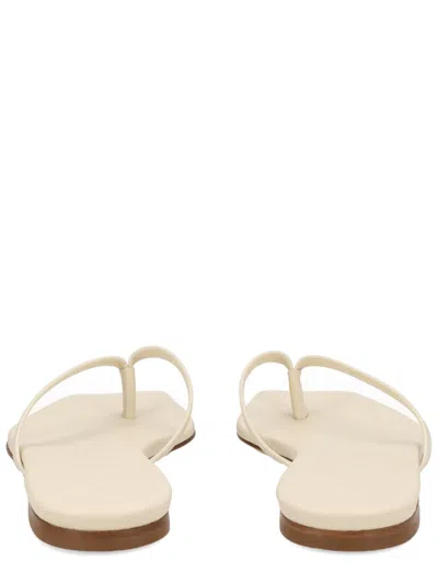 Aeyde Ivory Nappa Leather Cross Breed Lamb Leather Flats In Nude