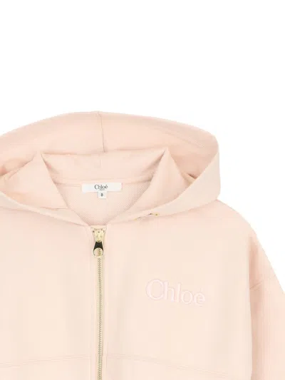Chloé Felpa Oversize Con Cappuccio In Pink